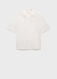 Wrinkled-effect pinstripe shirt