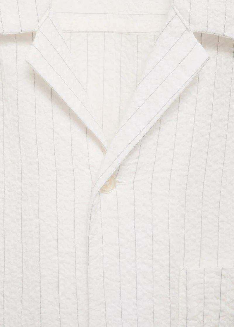 Wrinkled-effect pinstripe shirt