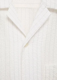 Wrinkled-effect pinstripe shirt