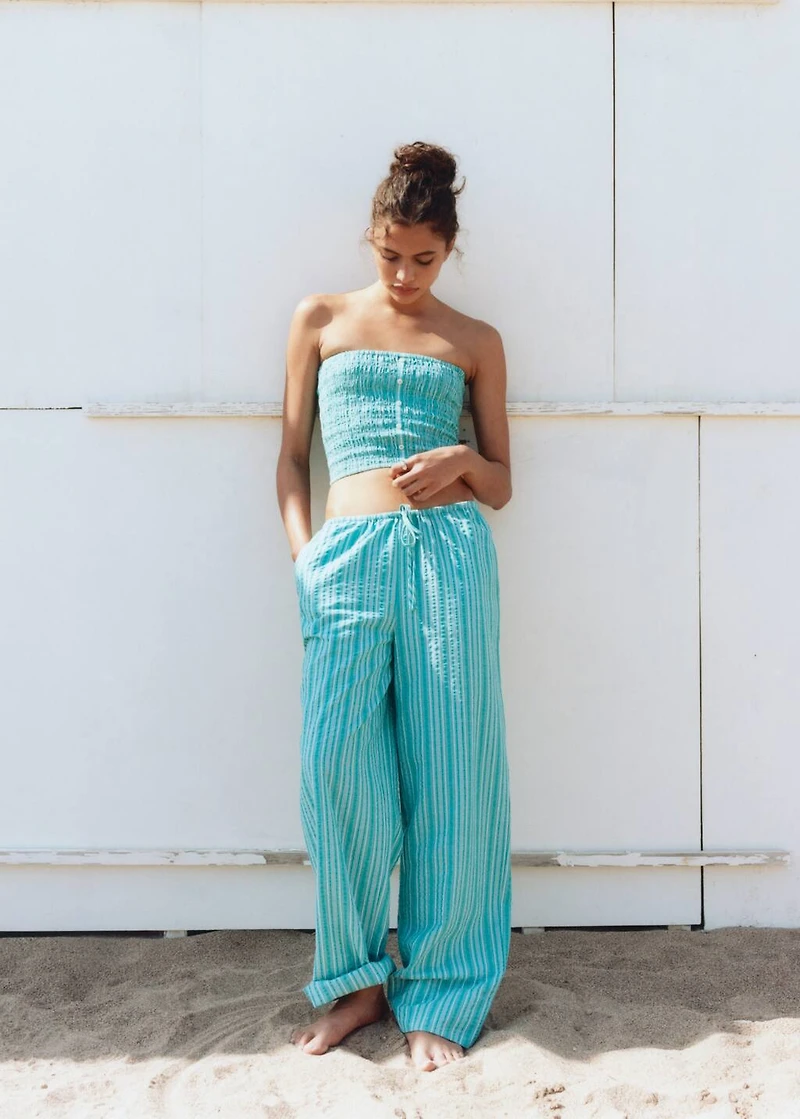 Striped bow pants