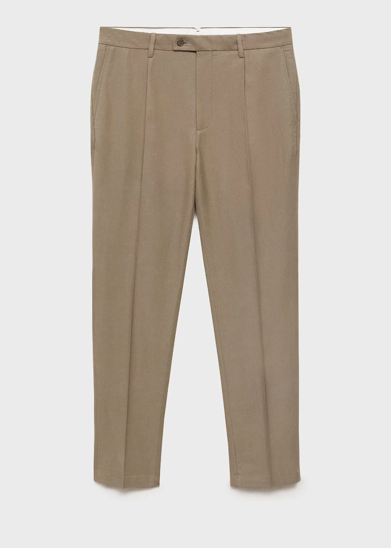 Cotton tapered crop pants