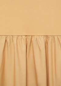 Combined fabric midi-dress