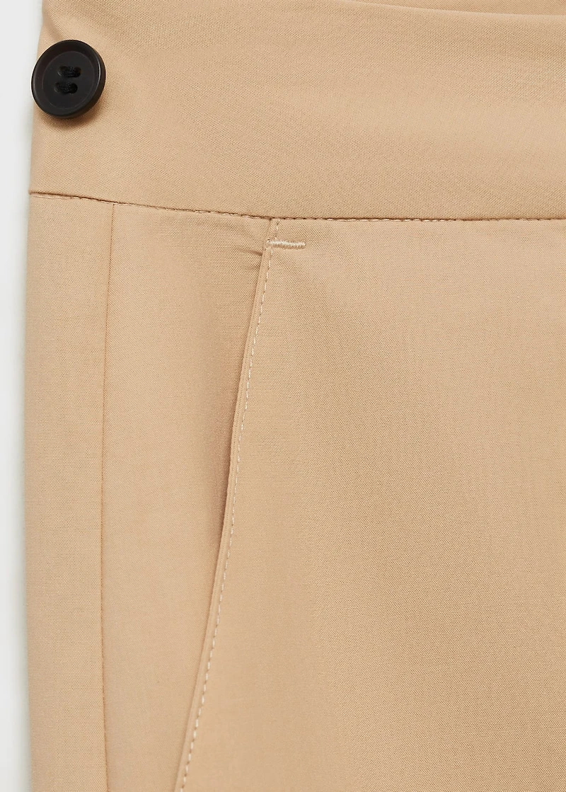 Straight-cut crop pants