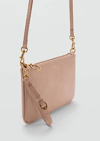 Tumbled leather-effect clutch