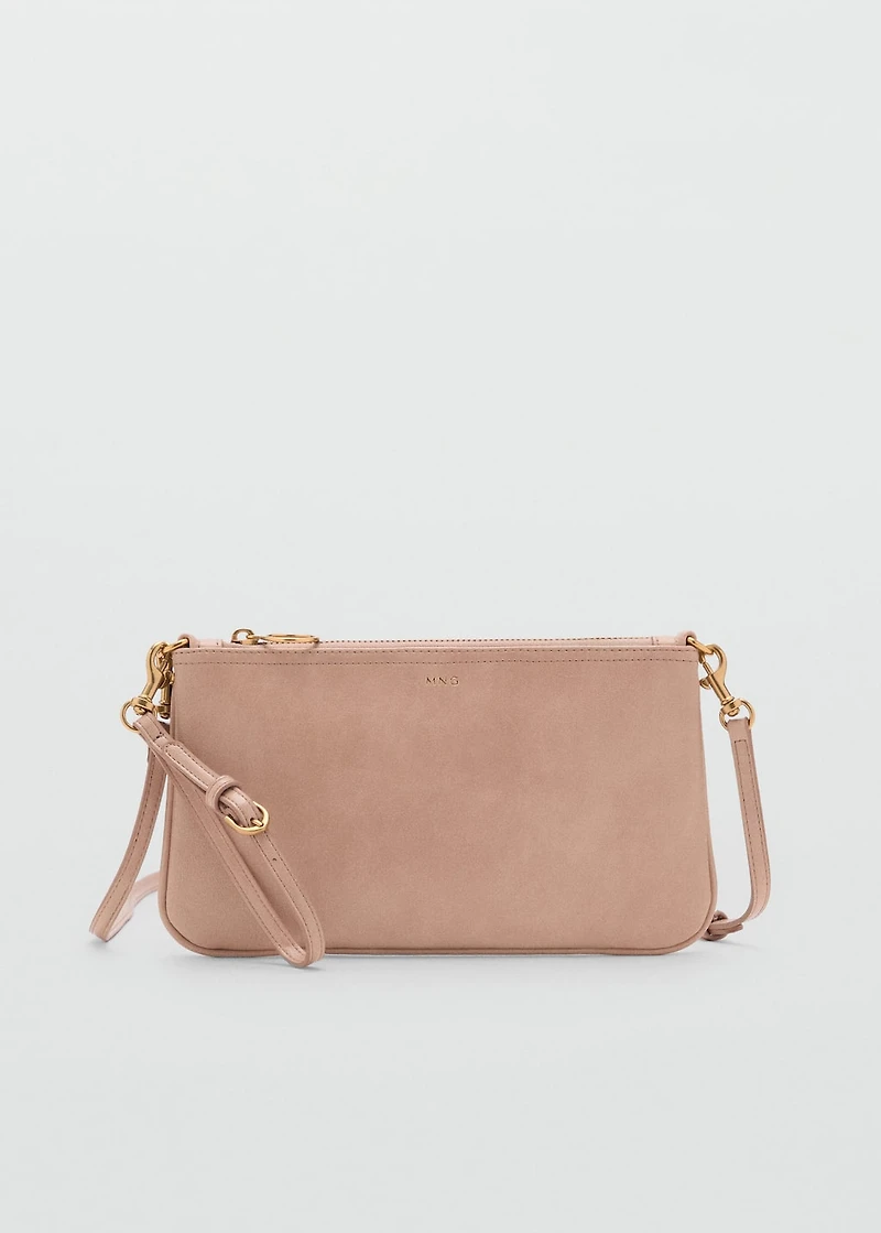 Tumbled leather-effect clutch