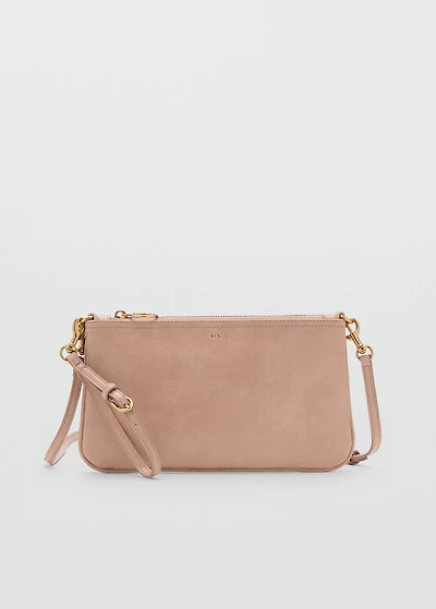 Tumbled leather-effect clutch