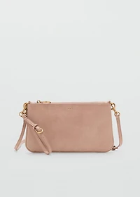 Tumbled leather-effect clutch