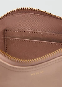 Tumbled leather-effect clutch