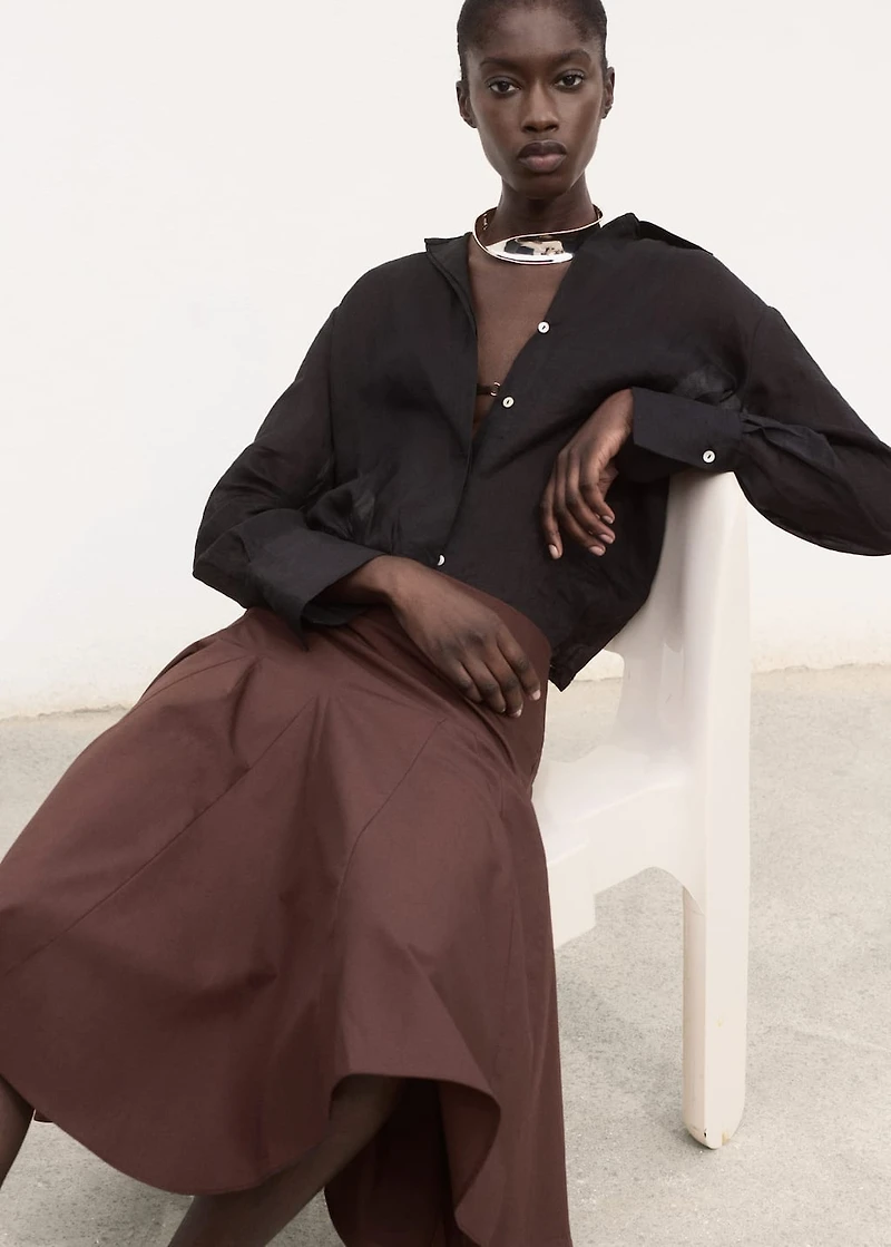 Pleated midi-skirt