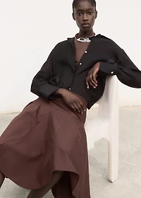Pleated midi-skirt