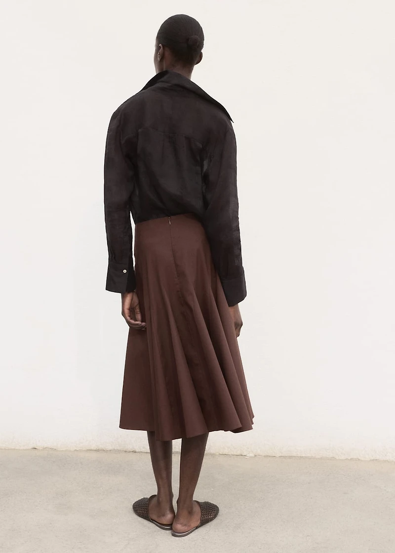 Pleated midi-skirt