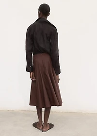 Pleated midi-skirt