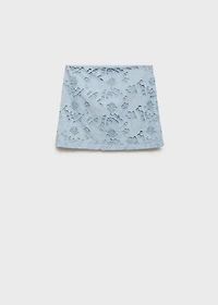 Embroidered cotton skirt