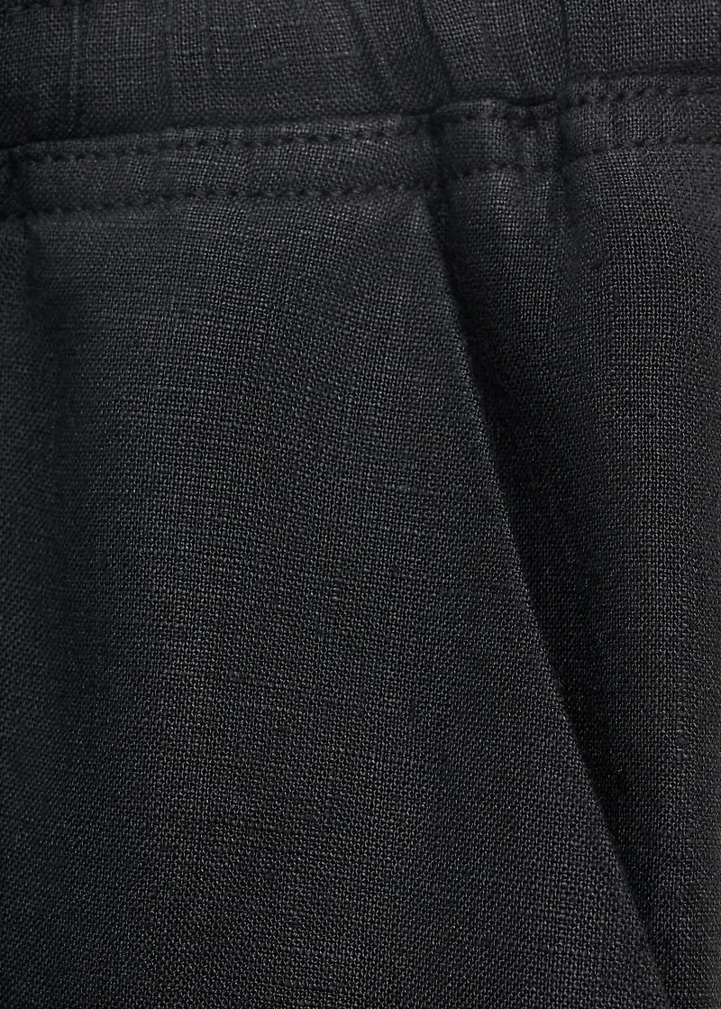 Linen pants with drawstring