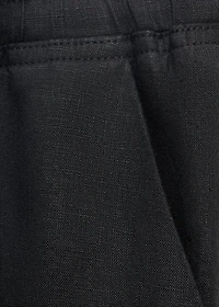 Linen pants with drawstring