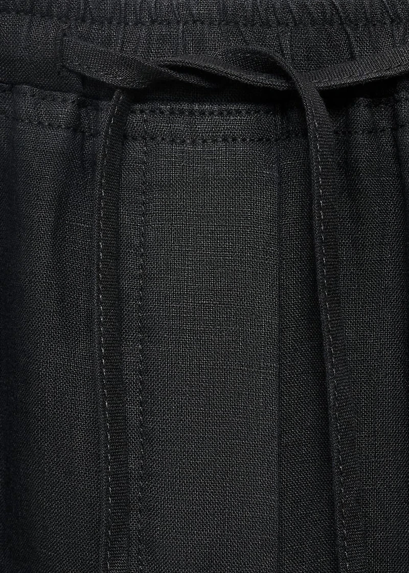 Linen pants with drawstring