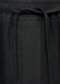 Linen pants with drawstring