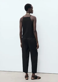 Linen pants with drawstring