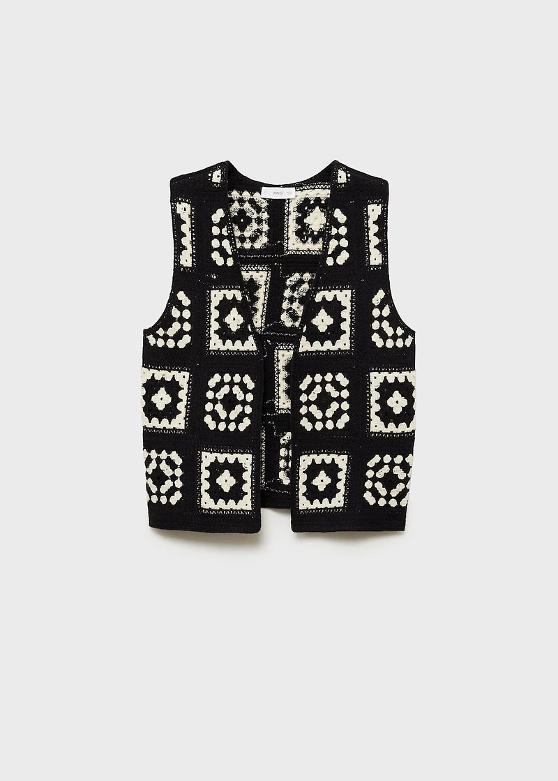 Crochet knitted vest
