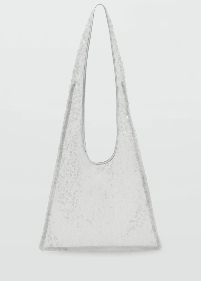 Sequinned shoulder bag