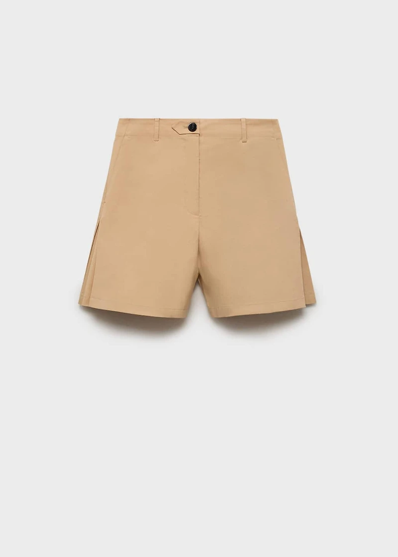 Straight pleated shorts