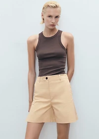 Straight pleated shorts