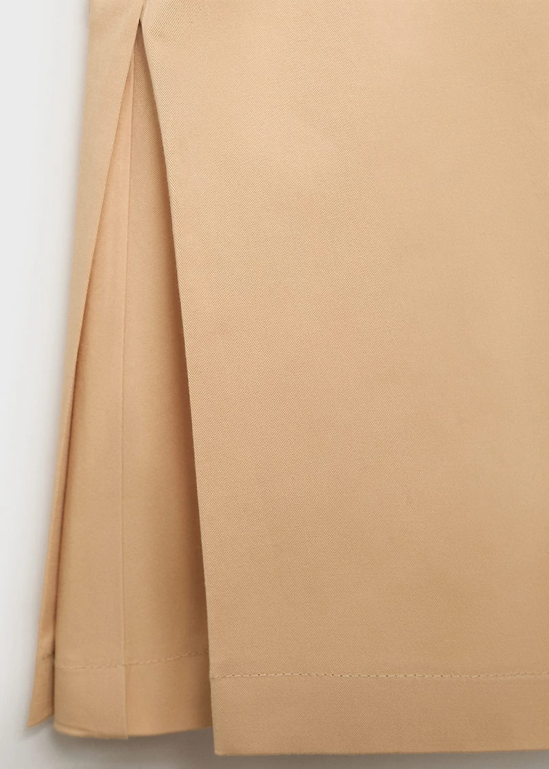 Straight pleated shorts