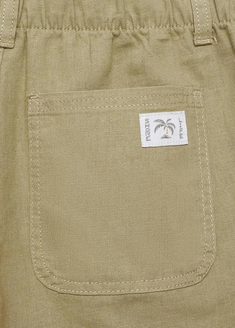 Linen-blend Bermuda shorts