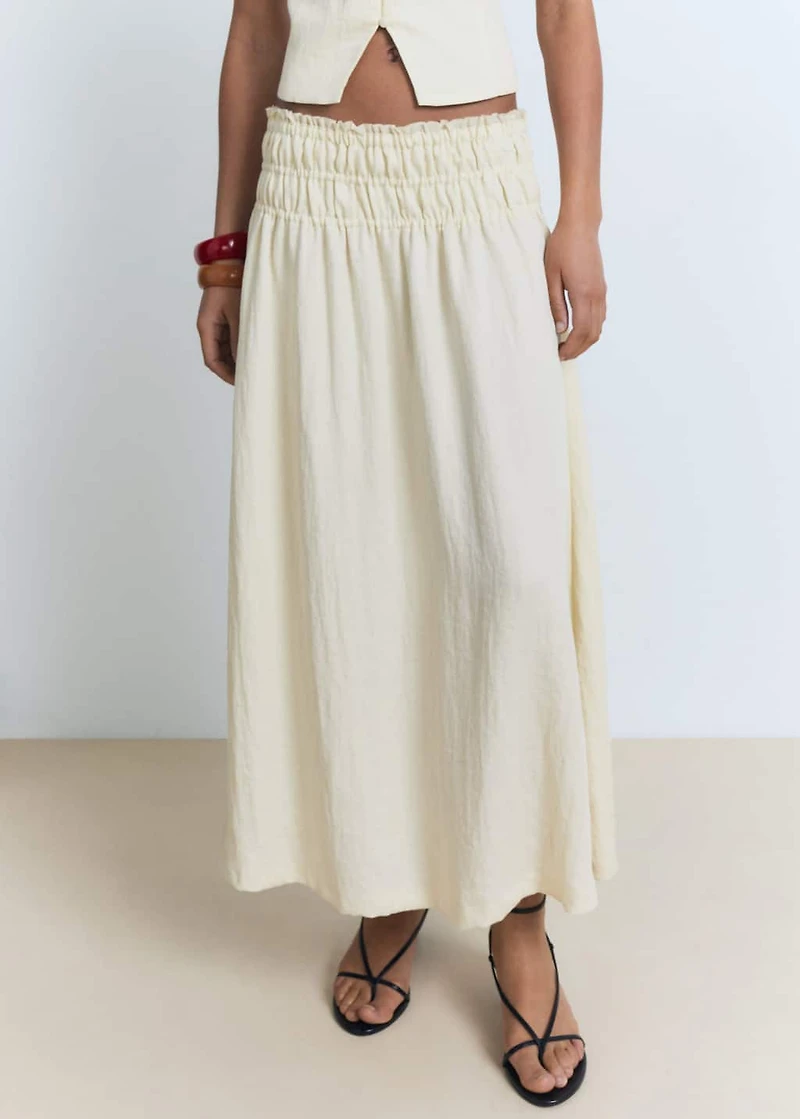 Long gathered panel skirt
