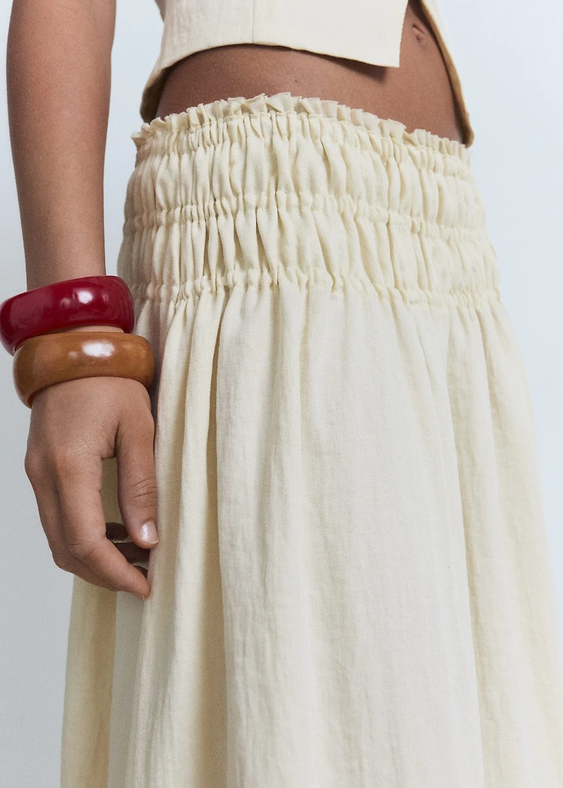 Long gathered panel skirt
