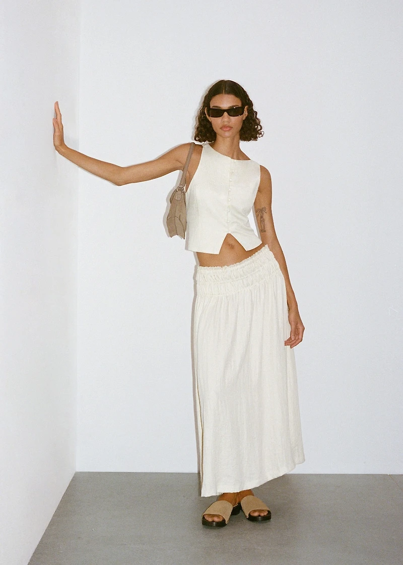 Long gathered panel skirt