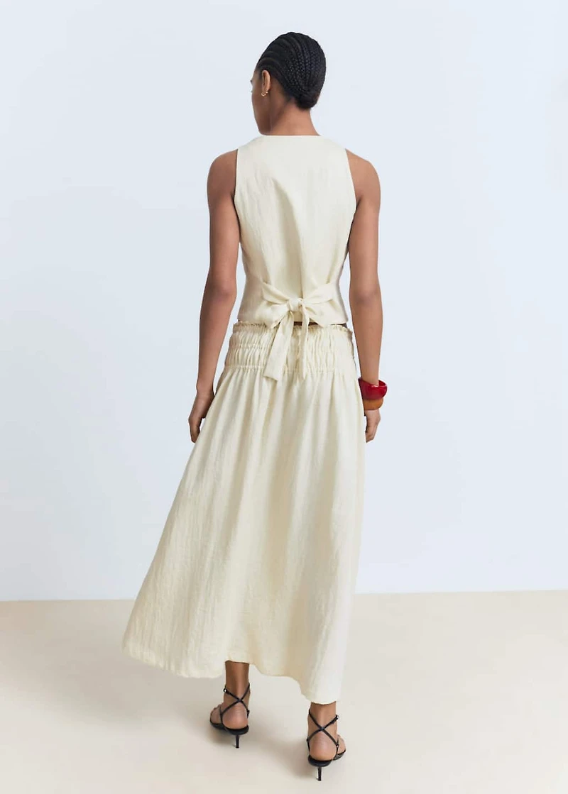 Long gathered panel skirt