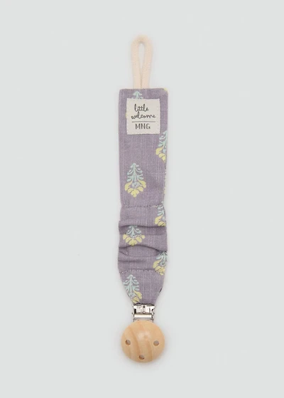 Floral cotton pacifier clip