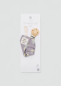 Floral cotton pacifier clip