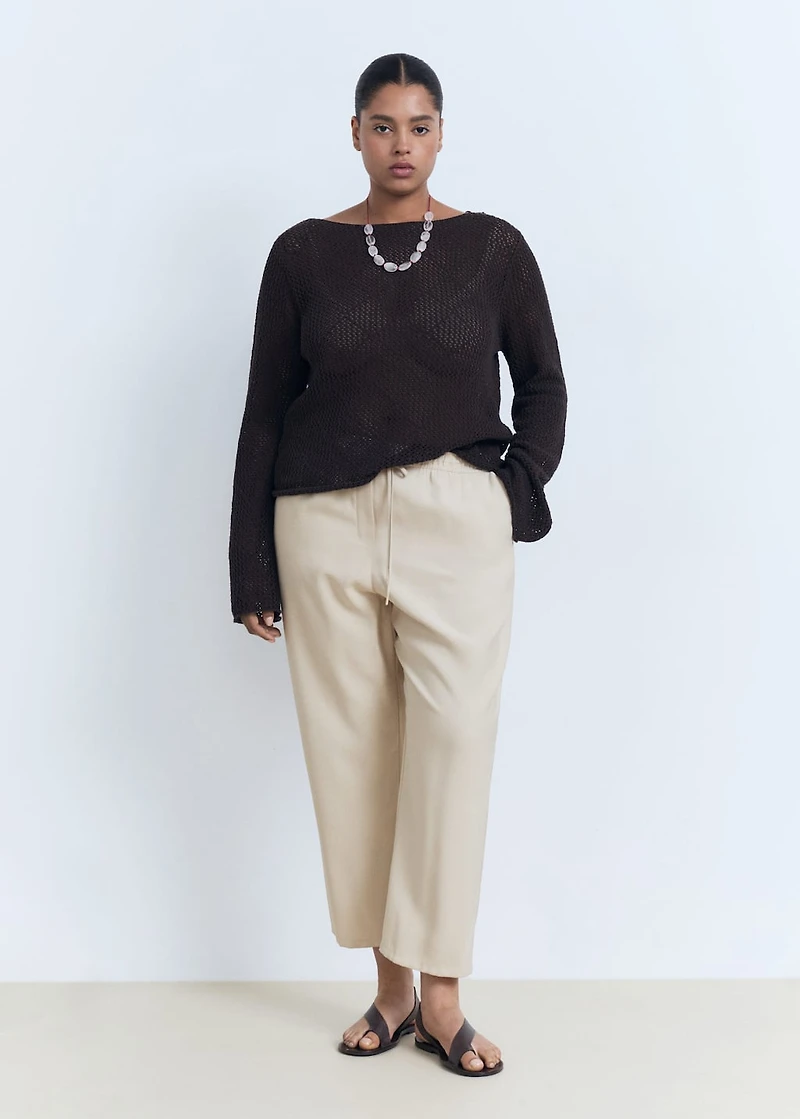 Drawstring flowy pants