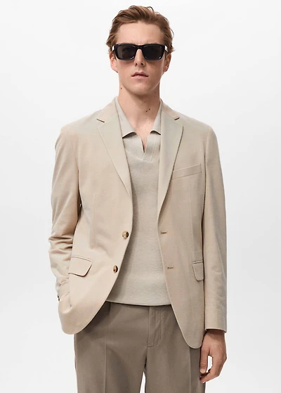 Verner slim-fit cotton blazer