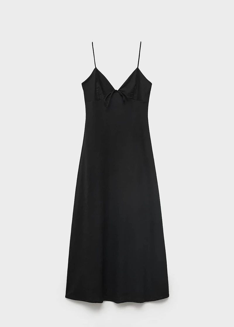 Long dress with bow neckline