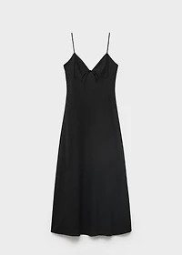 Long dress with bow neckline
