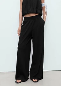 Fine-knit straight-fit pants