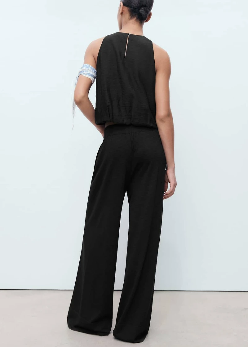 Fine-knit straight-fit pants