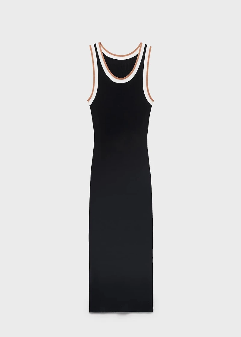 Knitted dress with contrasting details