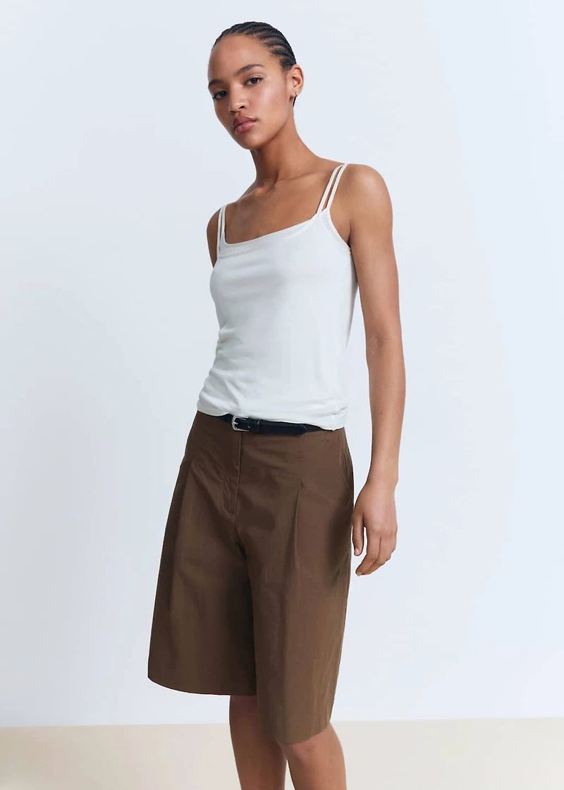 Cotton suit bermuda shorts