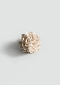 Embroidered flower clip