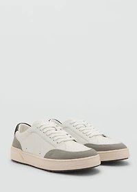 Combined leather trainers