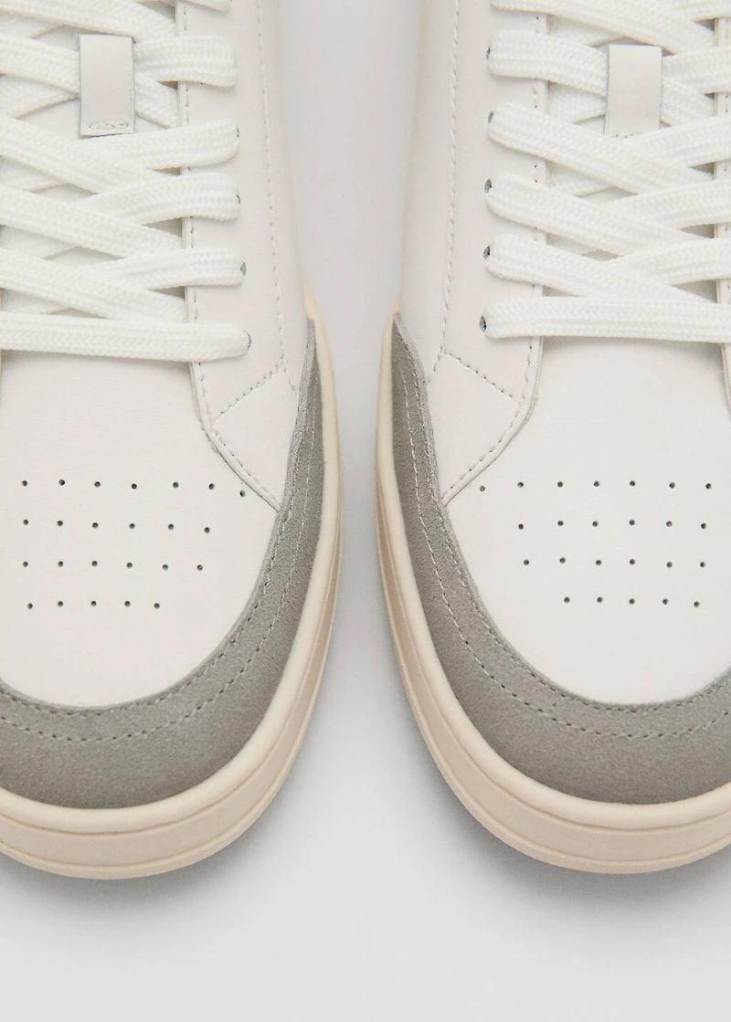 Combined leather trainers