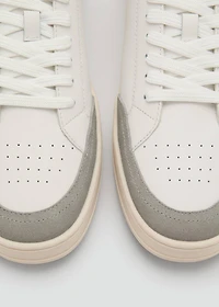 Combined leather trainers