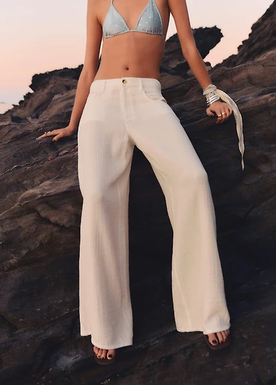Straight-fit cotton pants