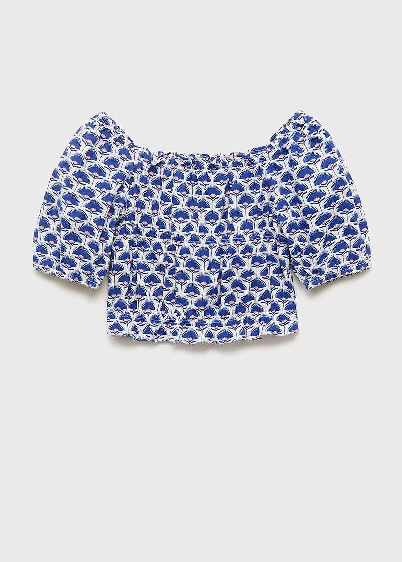 Printed linen blouse