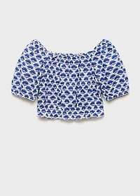 Printed linen blouse