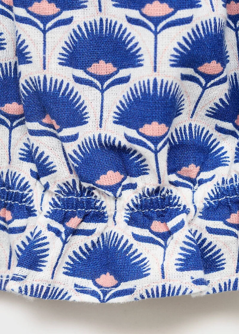 Printed linen blouse